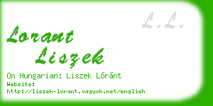 lorant liszek business card