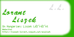 lorant liszek business card